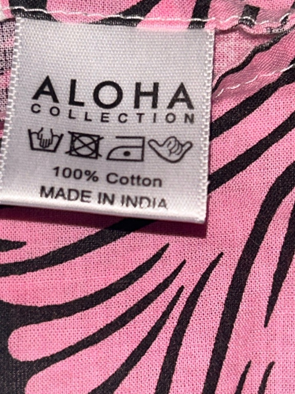 ALOHA Collection Pink and Black Zebra Print Cotton Top